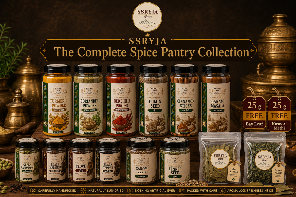 SSRYJA The Complete Spice Pantry Collection – 1.25 kg | Indian Spice Kit
